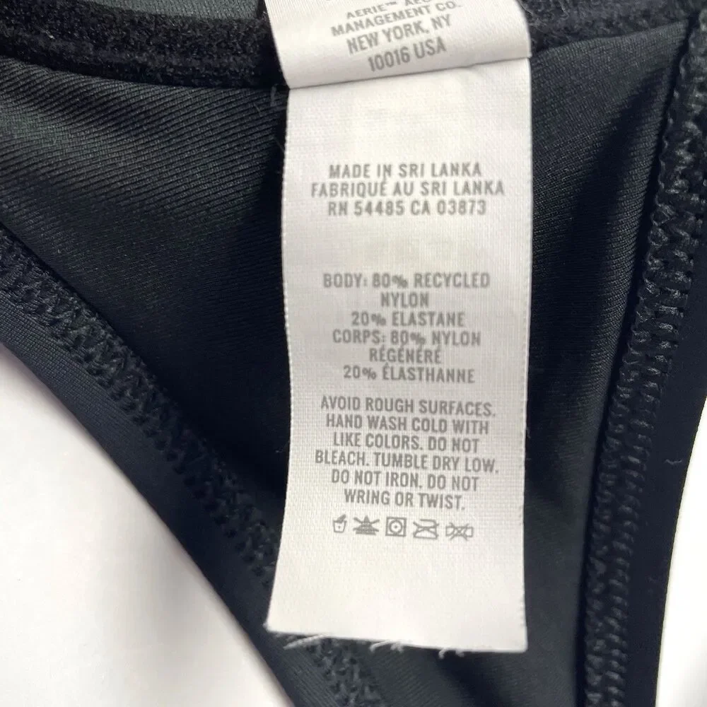Aerie Black Bra Lightly Lined Underwire Adjustable Women's Size 34C